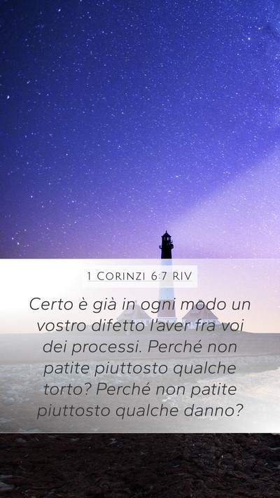 1 Corinzi 6:7 RIV Bible Verse Image