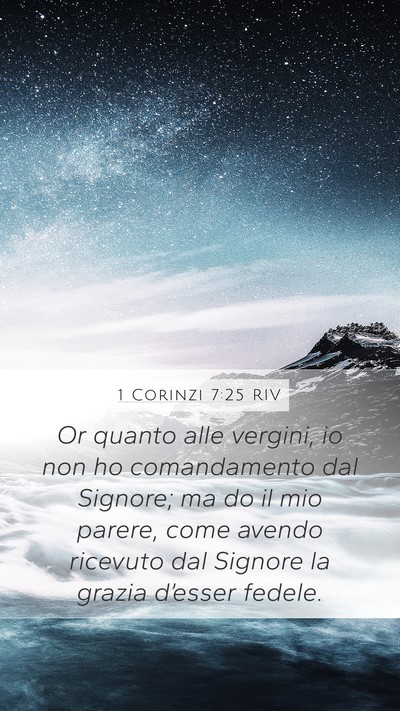 1 Corinzi 7:25 RIV Bible Verse Image