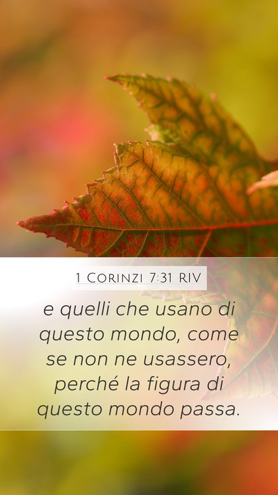 1 Corinzi 7:31 RIV Bible Verse Image
