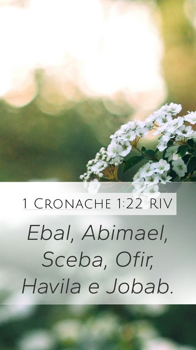 1 Cronache 1:22 RIV Mobile Phone Wallpaper - Ebal, Abimael, Sceba, Ofir, Havila e - Mobile Bible Verse Wallpaper