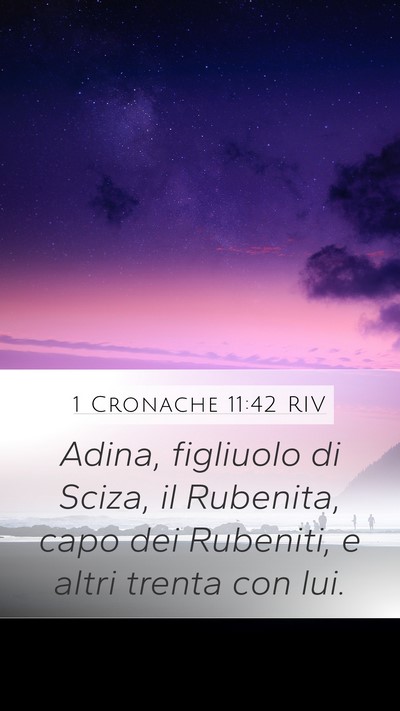 1 Cronache 11:42 RIV Mobile Phone Wallpaper - Adina, figliuolo di Sciza, il Rubenita, capo dei - Mobile Bible Verse Wallpaper