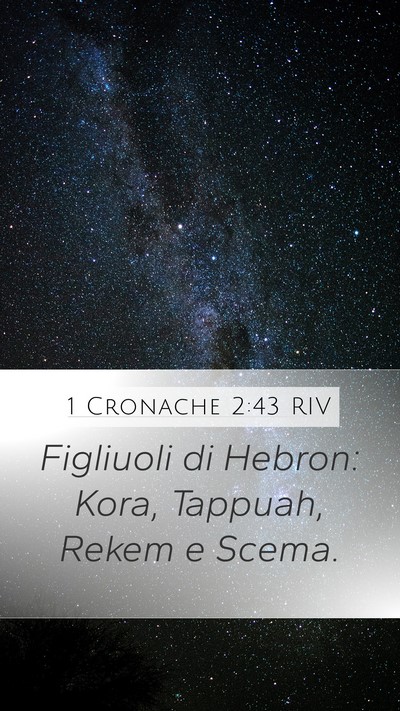 1 Cronache 2:43 RIV Mobile Phone Wallpaper - Figliuoli di Hebron: Kora, Tappuah, Rekem e - Mobile Bible Verse Wallpaper