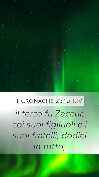 1 Cronache 25:10 RIV Mobile Phone Wallpaper - il terzo fu Zaccur, coi suoi figliuoli e i suoi - Mobile Bible Verse Wallpaper