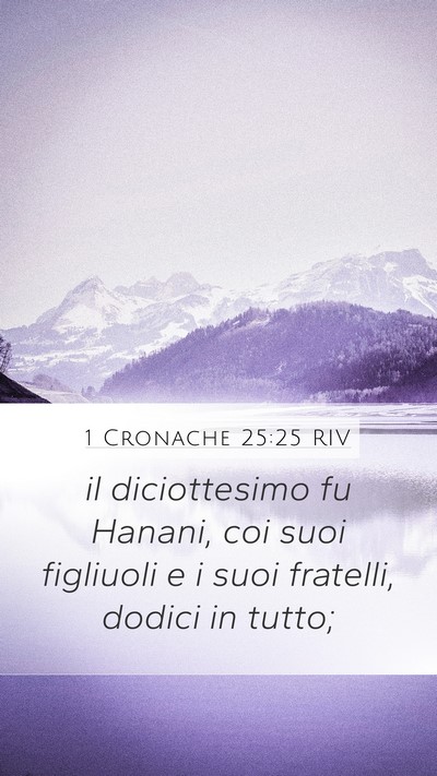 1 Cronache 25:25 RIV Mobile Phone Wallpaper - il diciottesimo fu Hanani, coi suoi figliuoli e i - Mobile Bible Verse Wallpaper
