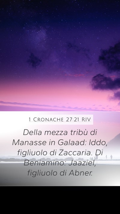 1 Cronache 27:21 RIV Mobile Phone Wallpaper - Della mezza tribù di Manasse in Galaad: Iddo, - Mobile Bible Verse Wallpaper