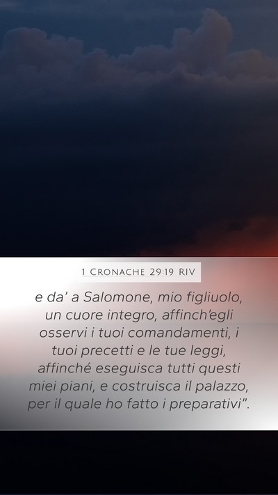 1 Cronache 29:19 RIV Mobile Phone Wallpaper - e da’ a Salomone, mio figliuolo, un cuore - Mobile Bible Verse Wallpaper