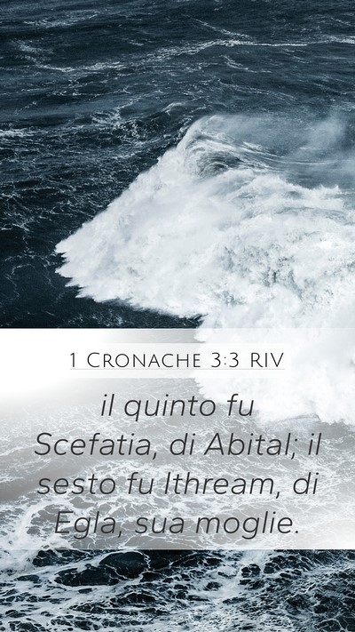 1 Cronache 3:3 RIV Mobile Phone Wallpaper - il quinto fu Scefatia, di Abital; il sesto fu - Mobile Bible Verse Wallpaper