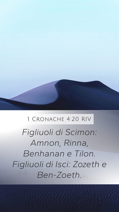 1 Cronache 4:20 RIV Mobile Phone Wallpaper - Figliuoli di Scimon: Amnon, Rinna, Benhanan e - Mobile Bible Verse Wallpaper
