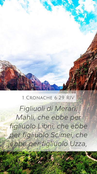 1 Cronache 6:29 RIV Mobile Phone Wallpaper - Figliuoli di Merari: Mahli, che ebbe per - Mobile Bible Verse Wallpaper