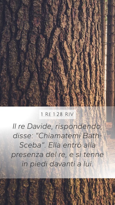 1 Re 1:28 RIV Mobile Phone Wallpaper - Il re Davide, rispondendo, disse: “Chiamatemi - Mobile Bible Verse Wallpaper