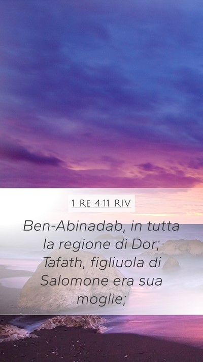 1 Re 4:11 RIV Mobile Phone Wallpaper - Ben-Abinadab, in tutta la regione di Dor; Tafath, - Mobile Bible Verse Wallpaper