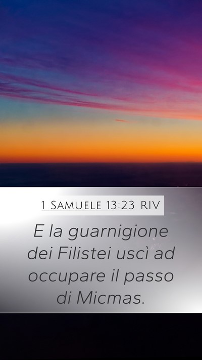 1 Samuele 13:23 RIV Bible Verse Image