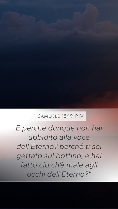 1 Samuele 15:19 RIV Bible Verse Image