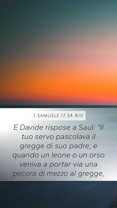 1 Samuele 17:34 RIV Bible Verse Image