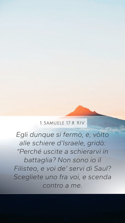 1 Samuele 17:8 RIV Bible Verse Image