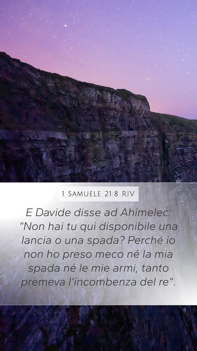 1 Samuele 21:8 RIV Bible Verse Image