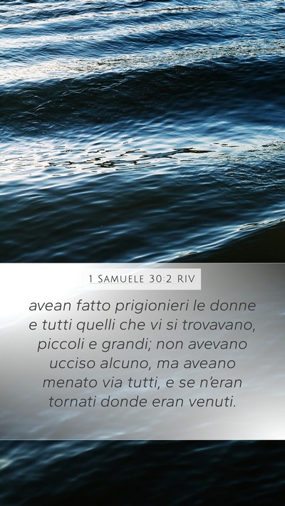 1 Samuele 30:2 RIV Mobile Phone Wallpaper - avean fatto prigionieri le donne e tutti quelli - Mobile Bible Verse Wallpaper