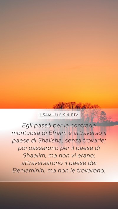 1 Samuele 9:4 RIV Mobile Phone Wallpaper - Egli passò per la contrada montuosa di Efraim e - Mobile Bible Verse Wallpaper