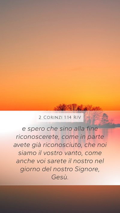 2 Corinzi 1:14 RIV Bible Verse Image