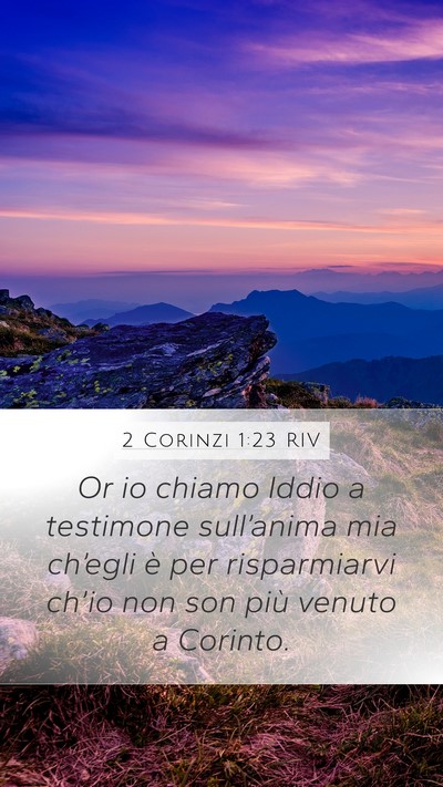 2 Corinzi 1:23 RIV Bible Verse Image