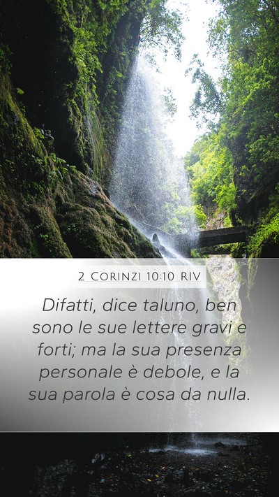 2 Corinzi 10:10 RIV Bible Verse Image