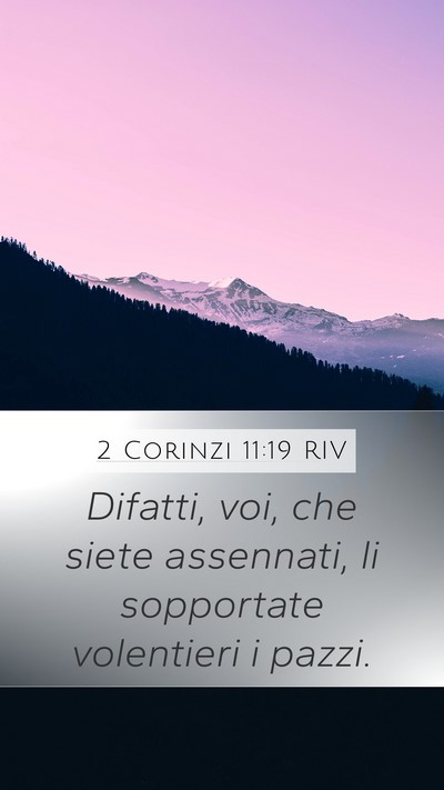 2 Corinzi 11:19 RIV Bible Verse Image