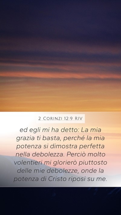 2 Corinzi 12:9 RIV Bible Verse Image
