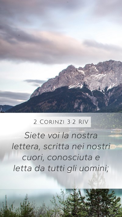 2 Corinzi 3:2 RIV Bible Verse Image