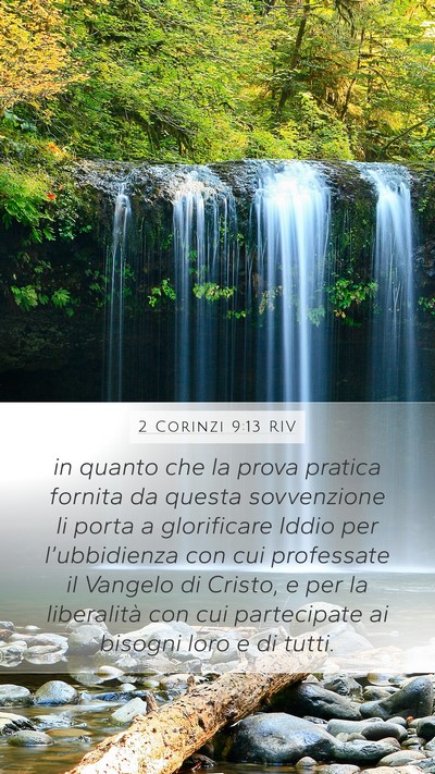 2 Corinzi 9:13 RIV Bible Verse Image