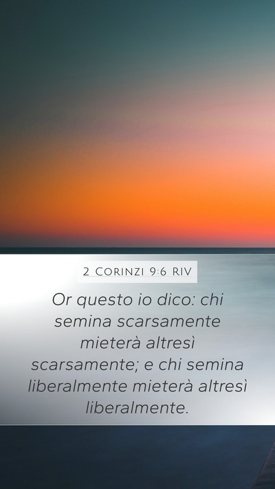 2 Corinzi 9:6 RIV Bible Verse Image