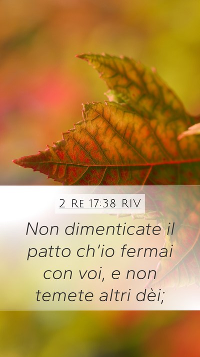 2 Re 17:38 RIV Mobile Phone Wallpaper - Non dimenticate il patto ch’io fermai con voi, - Mobile Bible Verse Wallpaper