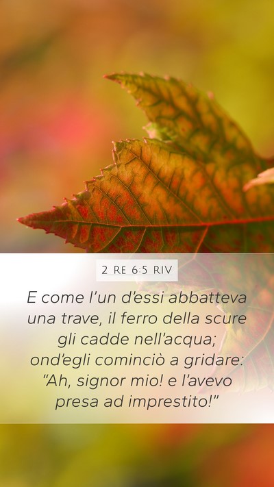 2 Re 6:5 RIV Mobile Phone Wallpaper - E come l’un d’essi abbatteva una trave, il - Mobile Bible Verse Wallpaper