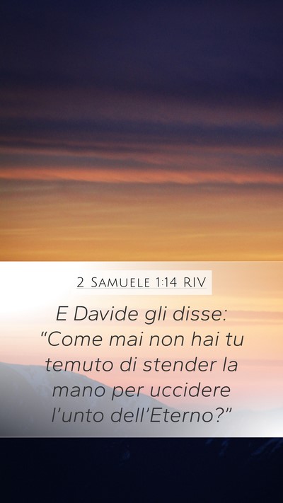 2 Samuele 1:14 RIV Mobile Phone Wallpaper - E Davide gli disse: “Come mai non hai tu temuto - Mobile Bible Verse Wallpaper