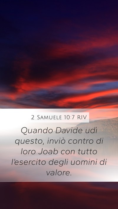2 Samuele 10:7 RIV Mobile Phone Wallpaper - Quando Davide udì questo, inviò contro di loro - Mobile Bible Verse Wallpaper