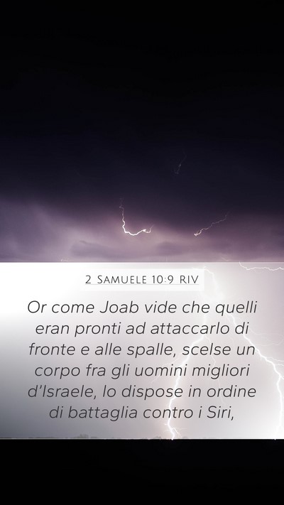 2 Samuele 10:9 RIV Mobile Phone Wallpaper - Or come Joab vide che quelli eran pronti ad - Mobile Bible Verse Wallpaper