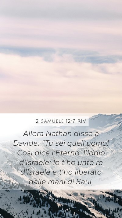2 Samuele 12:7 RIV Mobile Phone Wallpaper - Allora Nathan disse a Davide: “Tu sei - Mobile Bible Verse Wallpaper