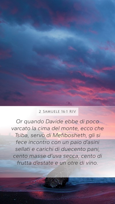 2 Samuele 16:1 RIV Mobile Phone Wallpaper - Or quando Davide ebbe di poco varcato la cima del - Mobile Bible Verse Wallpaper