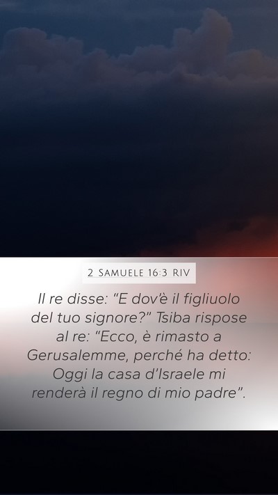 2 Samuele 16:3 RIV Mobile Phone Wallpaper - Il re disse: “E dov’è il figliuolo del tuo - Mobile Bible Verse Wallpaper