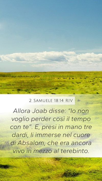 2 Samuele 18:14 RIV Bible Verse Image