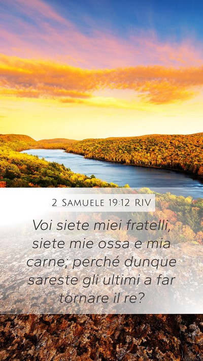 2 Samuele 19:12 RIV Mobile Phone Wallpaper - Voi siete miei fratelli, siete mie ossa e mia - Mobile Bible Verse Wallpaper