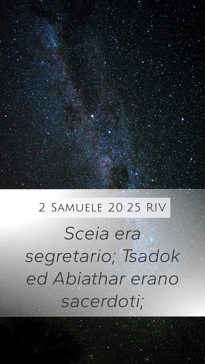 2 Samuele 20:25 RIV Bible Verse Image