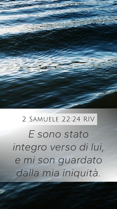 2 Samuele 22:24 RIV Mobile Phone Wallpaper - E sono stato integro verso di lui, e mi son - Mobile Bible Verse Wallpaper