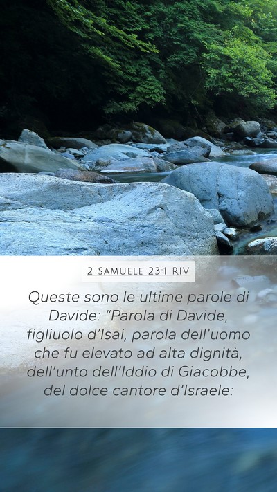 2 Samuele 23:1 RIV Bible Verse Image