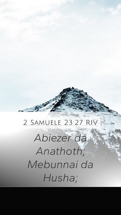 2 Samuele 23:27 RIV Mobile Phone Wallpaper - Abiezer da Anathoth; Mebunnai da - Mobile Bible Verse Wallpaper
