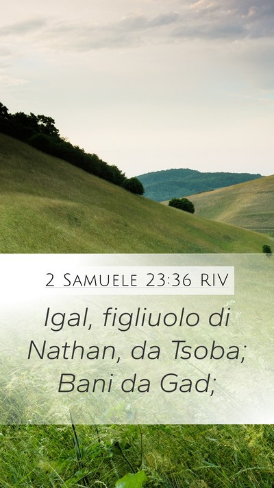 2 Samuele 23:36 RIV Mobile Phone Wallpaper - Igal, figliuolo di Nathan, da Tsoba; Bani da - Mobile Bible Verse Wallpaper