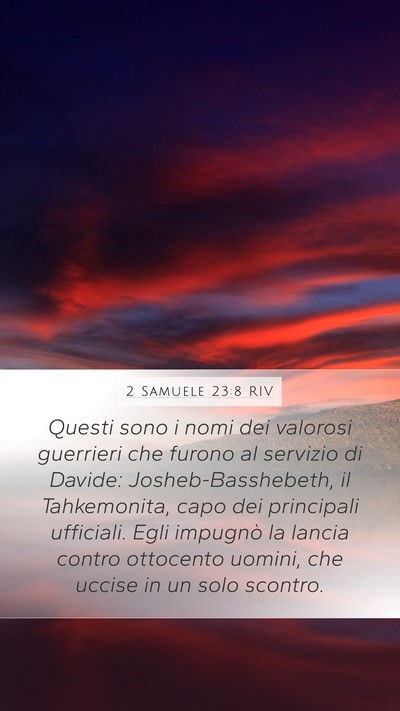 2 Samuele 23:8 RIV Bible Verse Image