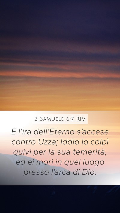 2 Samuele 6:7 RIV Bible Verse Image