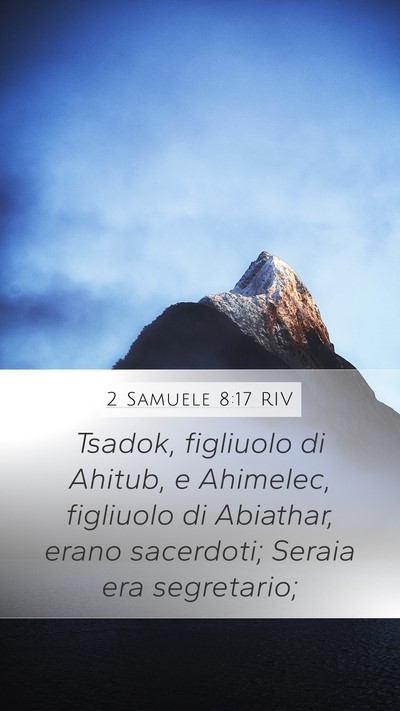 2 Samuele 8:17 RIV Bible Verse Image
