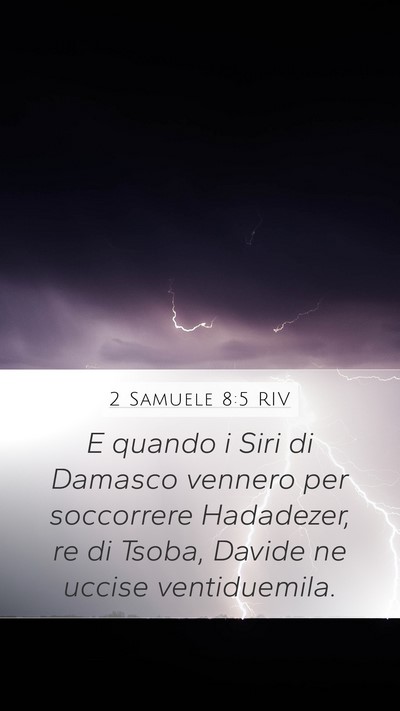 2 Samuele 8:5 RIV Mobile Phone Wallpaper - E quando i Siri di Damasco vennero per soccorrere - Mobile Bible Verse Wallpaper