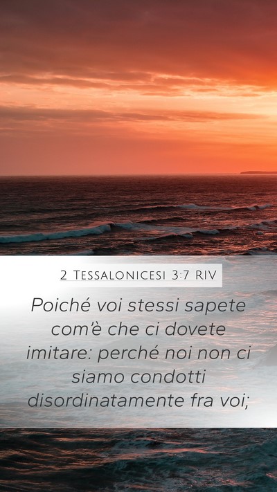 2 Tessalonicesi 3:7 RIV Bible Verse Image